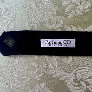 Authentic Christian Dior Parfums CD Uniform Black Silk Skinny Tie 2" Wide